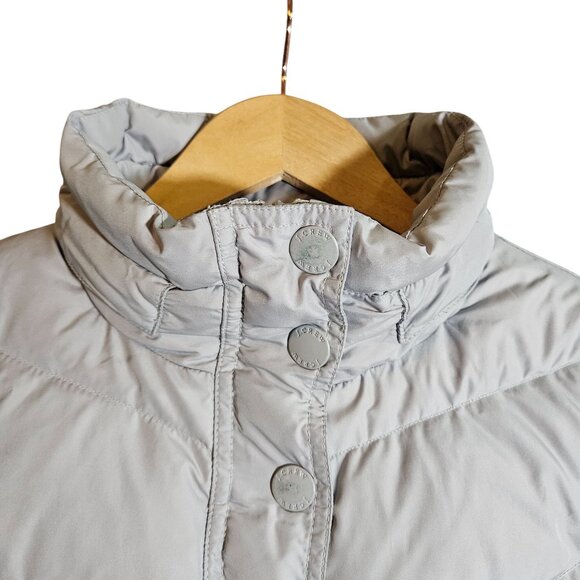 J.Crew Women’s Gray Puffer Jacket Hooded Med Quiet Luxury Streetwear Après-Ski - Picture 7 of 16